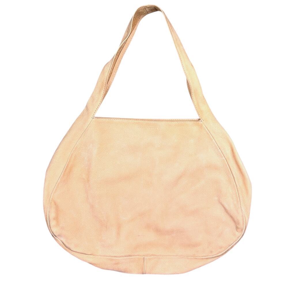 Ceri Hoover Suede Leather Tan Brown Boho Hobo Shoulder Bag Purse Tote Slouchy